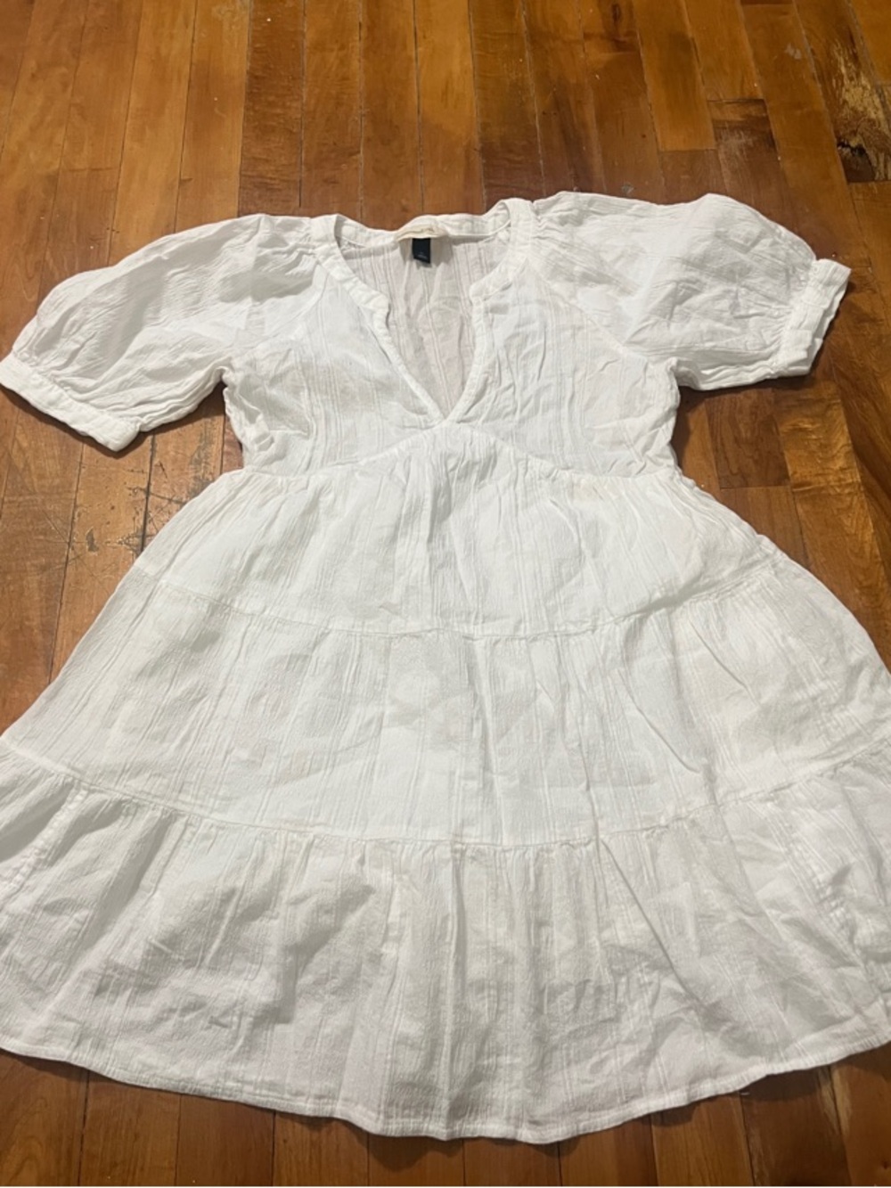 Universal Thread White Tiered V-Neck Mini Dress
